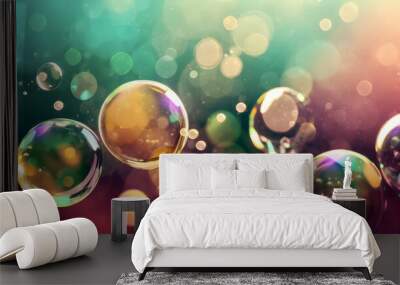 blasen, hintergrund, glow, textur, makro, luft, seifenblasen, glanz, neu, modern, viele, kunst, blur, bunt Wall mural