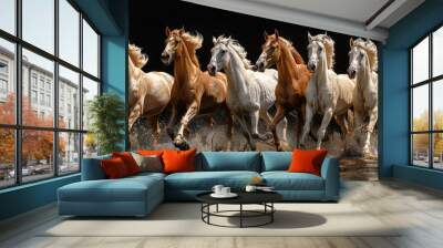 two horses on the beach Wall mural