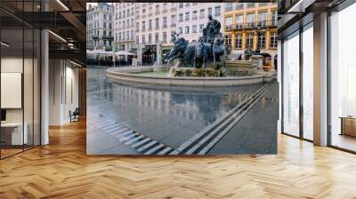 fontaine bartholdi sur la place des terreaux à lyon Wall mural