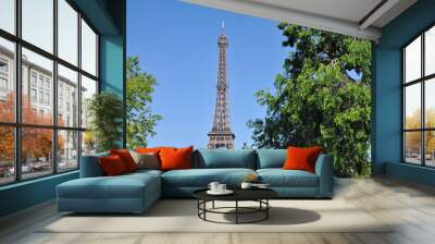 tour eiffel, vue d'un jardin - paris Wall mural