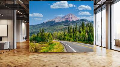 Around the bend view of Engineer Mountain Colorado. Wall mural