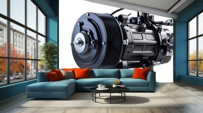 Automotive air conditioning compressor engine part isolated transparent background Wall mural