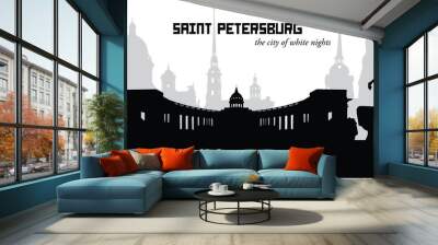 vector illustration of saint petersburg russia Wall mural