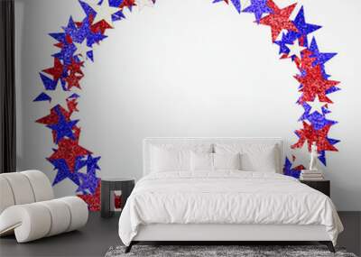 Circle of red, white and blue stars Wall mural