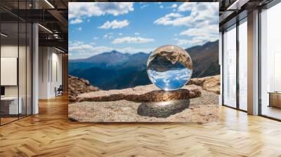 Glass Ball in Rocky Mountains Wall mural