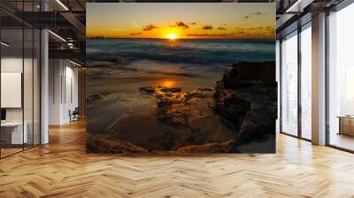 Sunset from Pelican Beach, Grace Bay, Turks and Caicos Wall mural