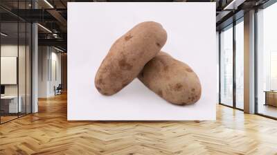 Two potatoes on white Wall mural