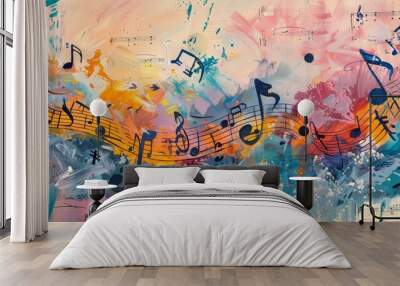 Abstract music concept background art.  Wall mural