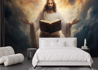 Jesus Reads the Book of Life Wall mural