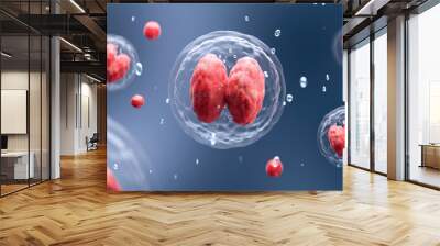 3D rendering cell microscope background Wall mural