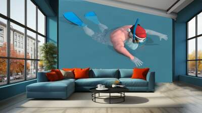 Santa Snorkeling Wall mural