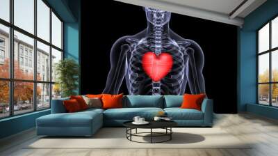 skeleton x-ray valentine heart 2 Wall mural