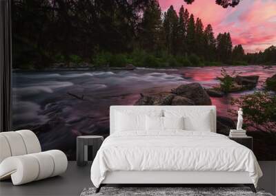 Deschutes River at Sunset Wall mural