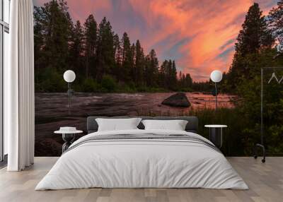 Deschutes River at Sunset Wall mural