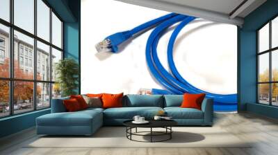 blue computer cable Wall mural