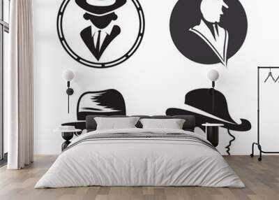 Gentleman icon vector fashion boutique and design symbol Wall mural