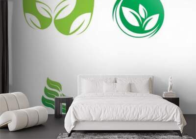 Logos of green Tree leaf ecology Wall mural