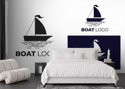 boat logo with style modern , can also be used yacht logo ,sailboat logo , beneteau , fishing boat, surfing  Wall mural