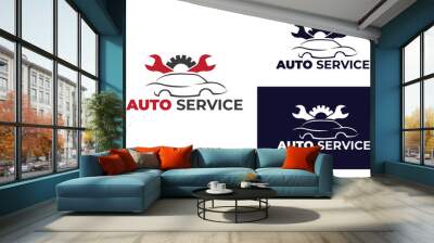 car logo can also for mechanic, car wash , service , car repair with style modern and given full color and black and white very suitable for business , vector eps 10 Wall mural