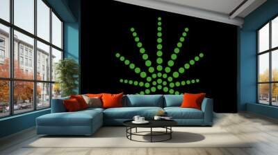 Abstract dots forming a marijuana leaf Wall mural