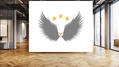 Flying eagle with star on the top Wall mural