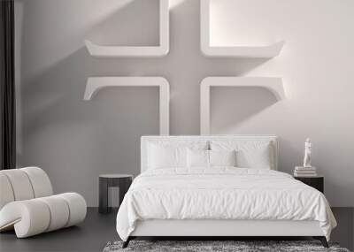 Christian cross. Religion concept illustration. 3D render Wall mural