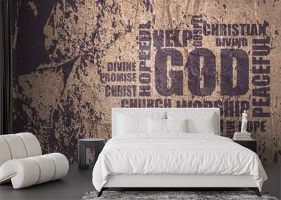 Christianity religion relative words or tags cloud Wall mural