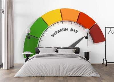 Vitamin B12 level abstract scale. Food value measuring. 3D render Wall mural