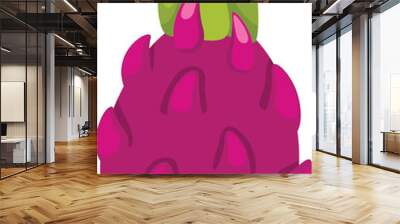 illustration dragon fruit on White background vector Wall mural