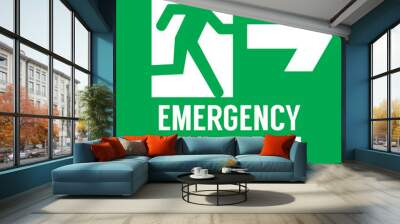 emergency exit door signage, vector illustration. template ready to print high resolution file.good for office building,hotel,hospital,supermarket,mall Wall mural