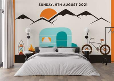 Summer festival poster vector design Wall mural