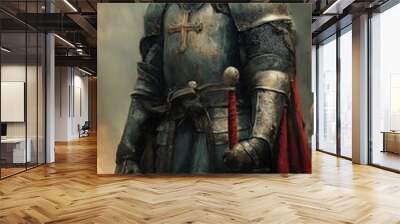 A Byzantine soldier stands guard in shining armor Wall mural