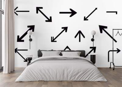 A collection of arrows pointing in different directions Wall mural