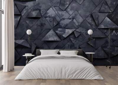 dark triangular tiled texture modern geometric surface pattern with stylish aesthetic abstract background Wall mural