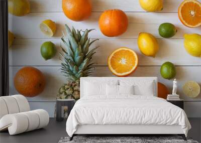 Colorful fruit background Wall mural