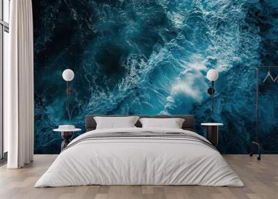 majestic ocean nighttime stunning aerial view with fantasy touch abstract seascape Wall mural