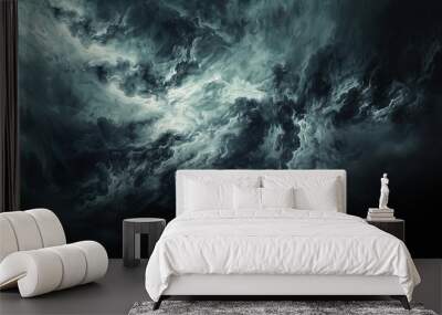 mysterious black background with subtle dark textures moody abstract digital art Wall mural