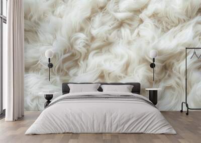 soft fluffy white wool or cotton texture background natural sheep fur seamless pattern Wall mural