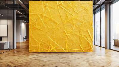 yellow cardboard texture with visible fibers abstract paper background Wall mural