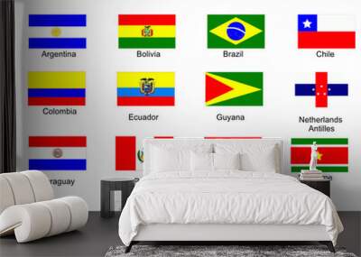 List of all flags of South America  countries Wall mural