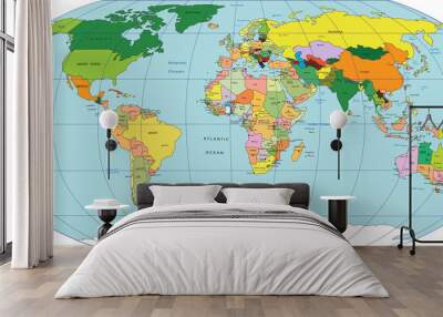 Map of world Wall mural