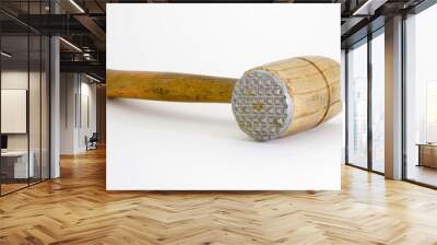 Wooden hammer for meat, isolated Wall mural