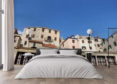 Traditional old Mediterranean architecture in Sibenik, Croatia on a beautiful suny day. Wall mural