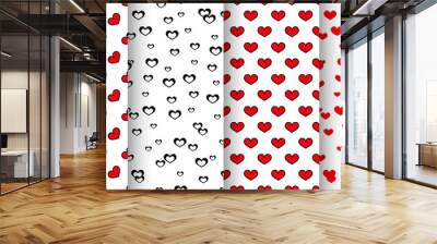 Collection of 4 seamless patterns for St. Valentine's Day Wall mural