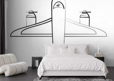 Airplane jet isolated icon vector illustration graphic design Wall mural