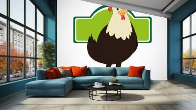 Animal design. rooster icon. Isolated illustration, white backgr Wall mural