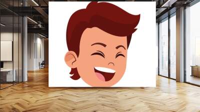 boy laughing hard face avatar Wall mural