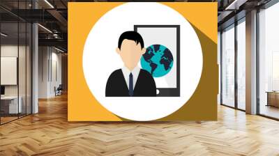 Business design.Communication icon. Colorfull illustration, vect Wall mural