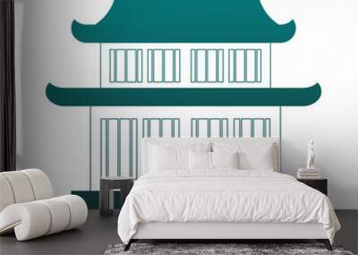 Chinese temple symbol vector illustration graphic design Wall mural