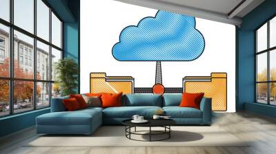 Cloud computing symbol Wall mural